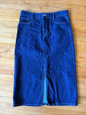 Oak and Fort Dark Blue Denim Skirt - Classic Straight Fit